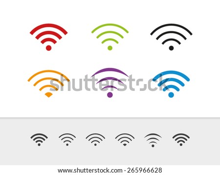 vector wifi wireless hotspot internet signal symbol icon collection