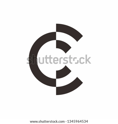 Monogram Letter C Geometric Circle Business Company Vector Logo Design