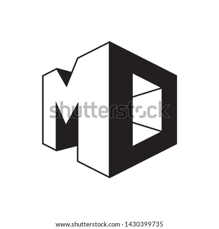 Geometric Square Letter M & D Business Company Vector Logo Design