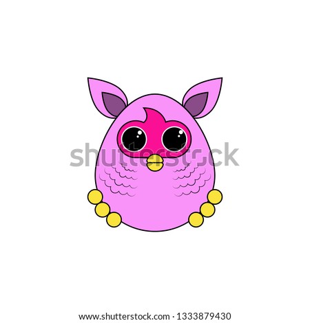 cartoon furby toy colored icon. Signs and symbols can be used for web, logo, mobile app, UI, UX