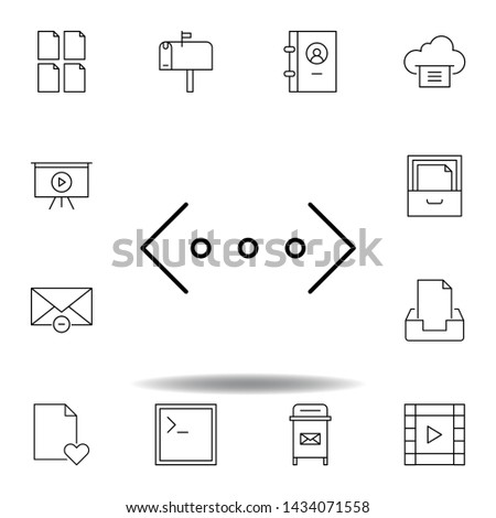 brackets code html outline icon. Detailed set of unigrid multimedia illustrations icons. Can be used for web, logo, mobile app, UI, UX