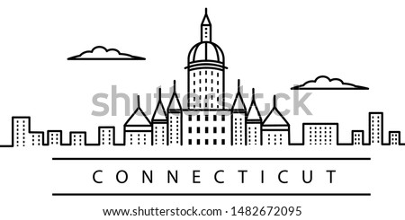 Connecticut city line icon. Element of USA states illustration icons. Signs, symbols can be used for web, logo, mobile app, UI, UX