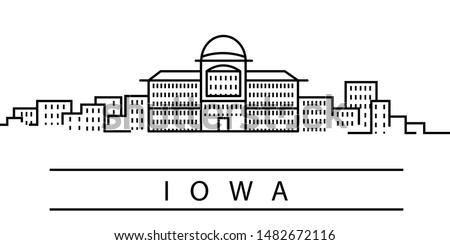 Iowa city line icon. Element of USA states illustration icons. Signs, symbols can be used for web, logo, mobile app, UI, UX