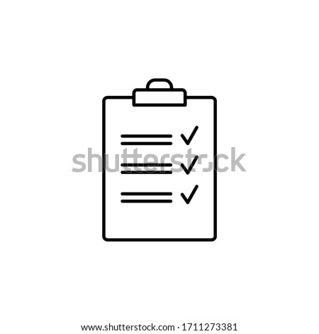 clipboard line illustration icon on white background