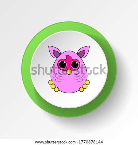 cartoon furby toy colored button icon. Signs and symbols can be used for web, logo, mobile app, UI, UX