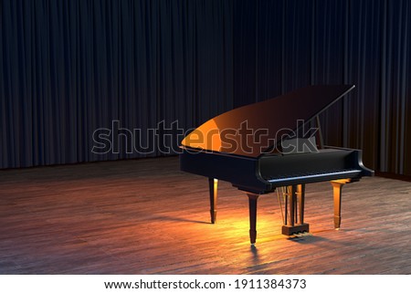 Similar – Image, Stock Photo Small stage with grand piano in a ruin