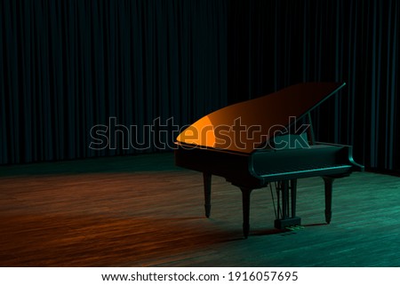 Similar – Image, Stock Photo Small stage with grand piano in a ruin