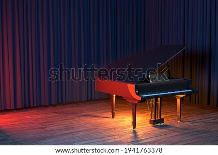 Similar – Image, Stock Photo Small stage with grand piano in a ruin