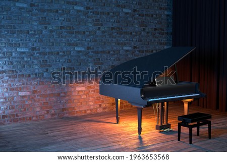 Image, Stock Photo Small stage with grand piano in a ruin