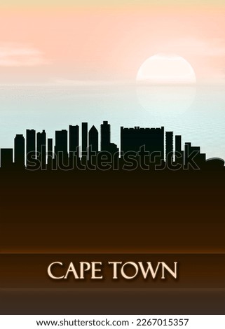 Portrait Skyline of Cape Town, port city on southwest coast of South Africa