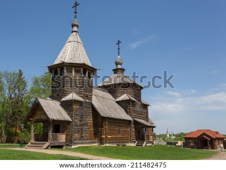 Church of the Resurrection from Potakino\'s village in the museum of wooden architecture in Suzdal, the Vladimir region