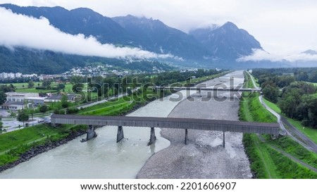 Similar – Image, Stock Photo Old stone bridge between rocky cliffs in town