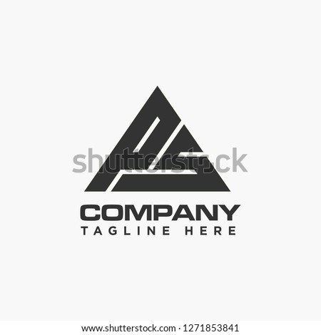 PS letter logo design in triangle shape - Vector file, really easy to change colour and font
