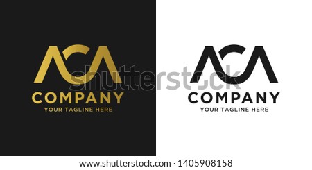 ACA initial letter elegant logo template in gold color, vector file .eps 10, text and color are easy to edit Imagine de stoc © 