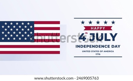 Happy 4th of July design for flyer, banner, billboard or social media content. Landscape orientation.