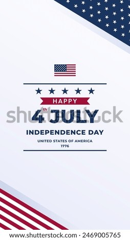 Happy 4th of July design for flyer, banner, billboard or social media content.portrait orientation.