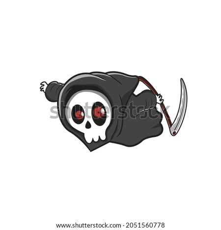 grimm reapper cute vector illustration design