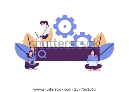  field and search flat style illustration vector design