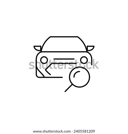 car search outline thin icon. balance symbol. good for web and mobile app