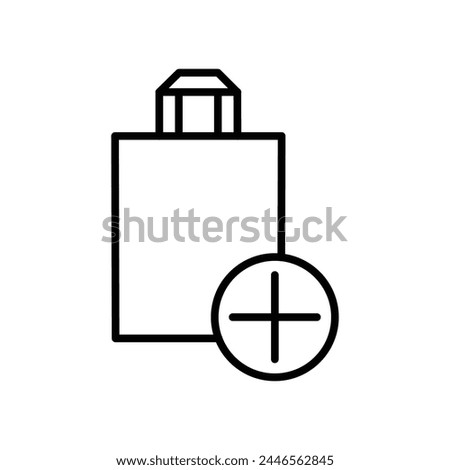 shoping bag add outline icon thin lines vector design good for website and mobile app