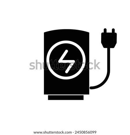 charging station solid icon vector design good for website and mobile app
