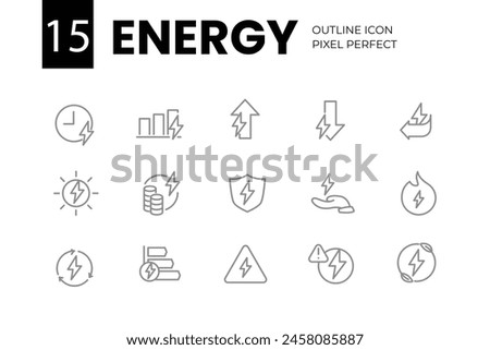 energy outline icon pixel perfect vector design for website and mobile app