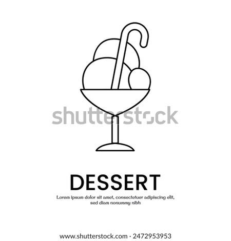 dessert thin outline icon vector design good for web or mobile app
