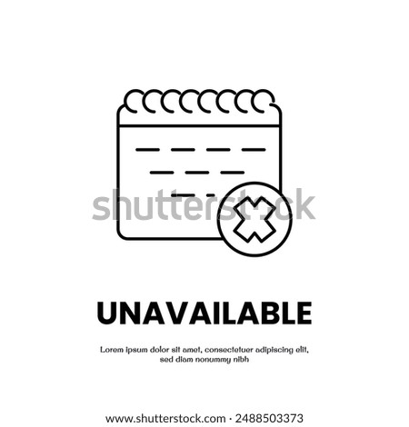 unavailable thin outline icon vector design good for web or mobile app