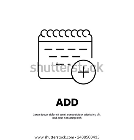 add calendar thin outline icon vector design good for web or mobile app