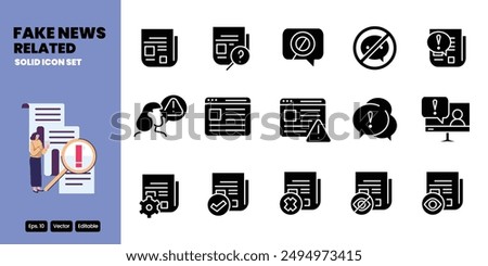 Fake News Related solid icon vector design good for web and mobile app