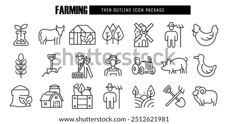 farming related thin outline icon vector design good for web and mobile app