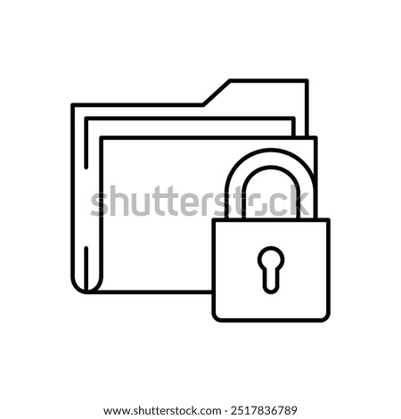 lock folder thin outline icon vector design good for web or mobile app