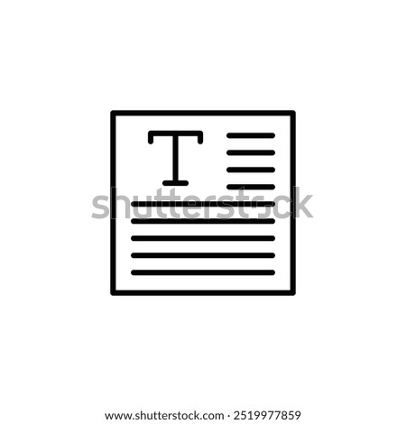 paragraph thin outline icon vector design good for web or mobile app