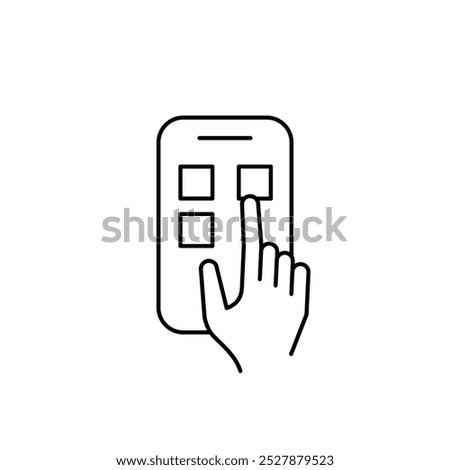 mobile widget thin outline icon vector design good for web or mobile app