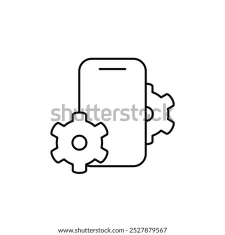 mobile setting app thin outline icon vector design good for web or mobile app