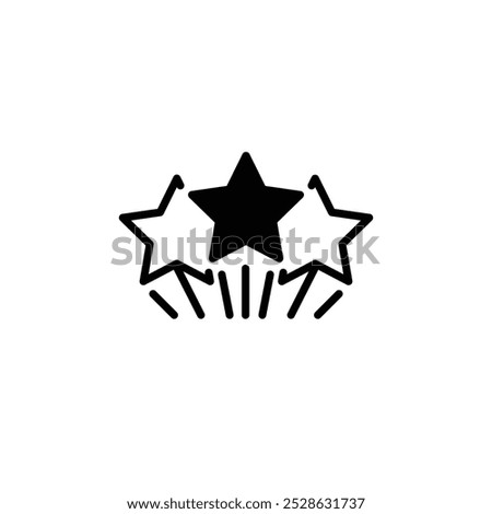 three stars solid icon vector design good for web or mobile app