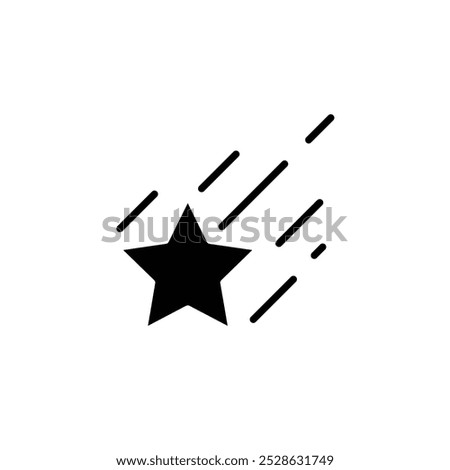 shooting star solid icon vector design good for web or mobile app