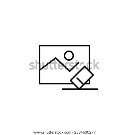 delete image thin outline icon vector design good for web or mobile app