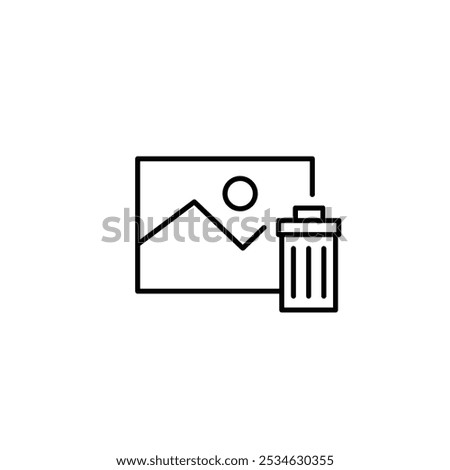 delete image thin outline icon vector design good for web or mobile app