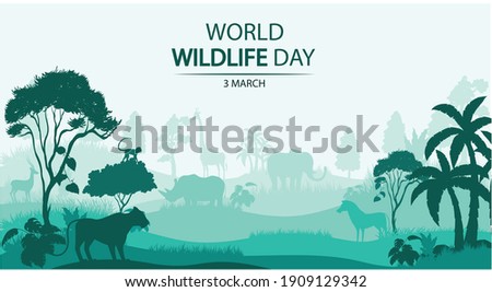 World Wildlife Day with the animal in junggle
