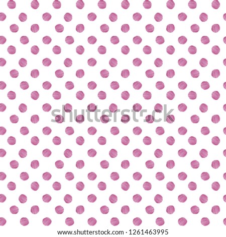 Pink polka dot seamless pattern. For printed products, fabrics, textiles, wrapping paper. Spotted texture.