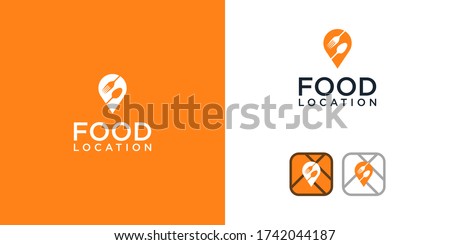 Food location logo design template