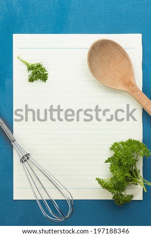 Blank notepad paper for your recipes