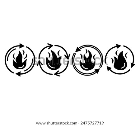 metabolism with arrow circle icons symbol sign vector design black white color collections sets isolated