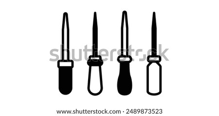 awl tool icon symbol sign vector design black white color simple modern illustration collection set 