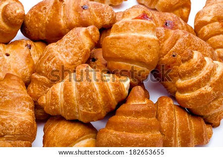 appetizing baking, croissants with a stuffing
