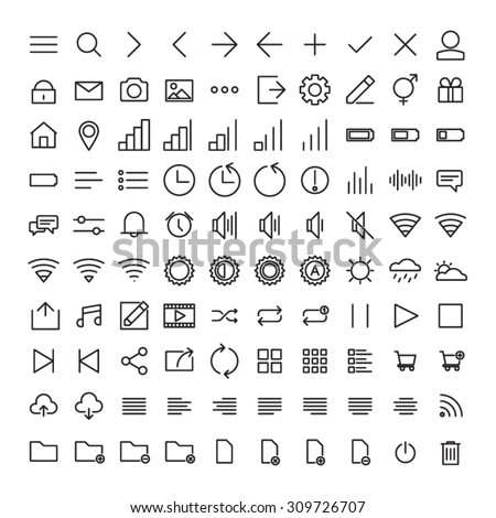 100 Mobile User Interface Icons