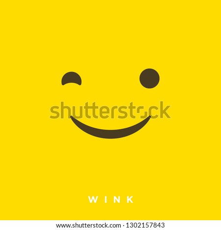 High quality vector cartoon with wink eyes emoticons with Flat Design Style, social media reactions - Vector EPS10