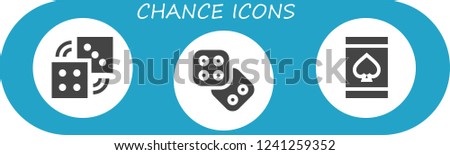 Vector icons pack of 3 filled chance icons. Simple modern icons about  - Dices, Dice, Online gambling