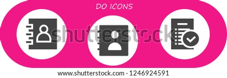 Vector icons pack of 3 filled do icons. Simple modern icons about  - Agenda, Tasks